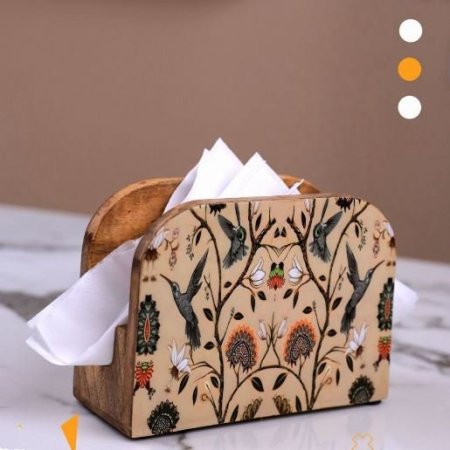 بكيت محارم للسفره خشب هندي رسمه الطنان